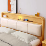 เตียงนอน 5ฟุต 6ฟุต เตียงไม้แท้ เตียงนอนมินิมอล มีไฟLED พร์อตชาร์จ USB