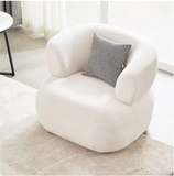 โซฟาห้องนั่งเล่นสไตล์ Nordic Sofa Chair โซฟา ขนาด 82*75*68 cm มินิมอล สีออฟไวท์ หนา นุ่ม โซฟานั่ง